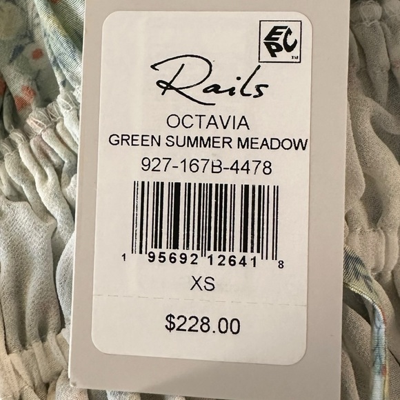 Rails Dainty Octavia Dress Green Summer Meadow Midi Dress Size XS NWT Sundress - Picture 11 of 14
